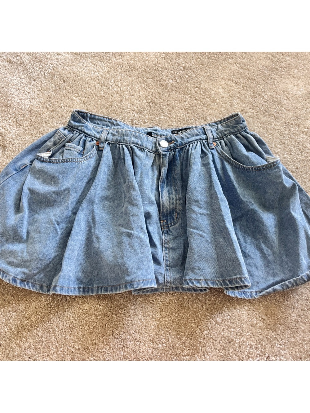 Blank NYC Flare Denim Mini Skirt